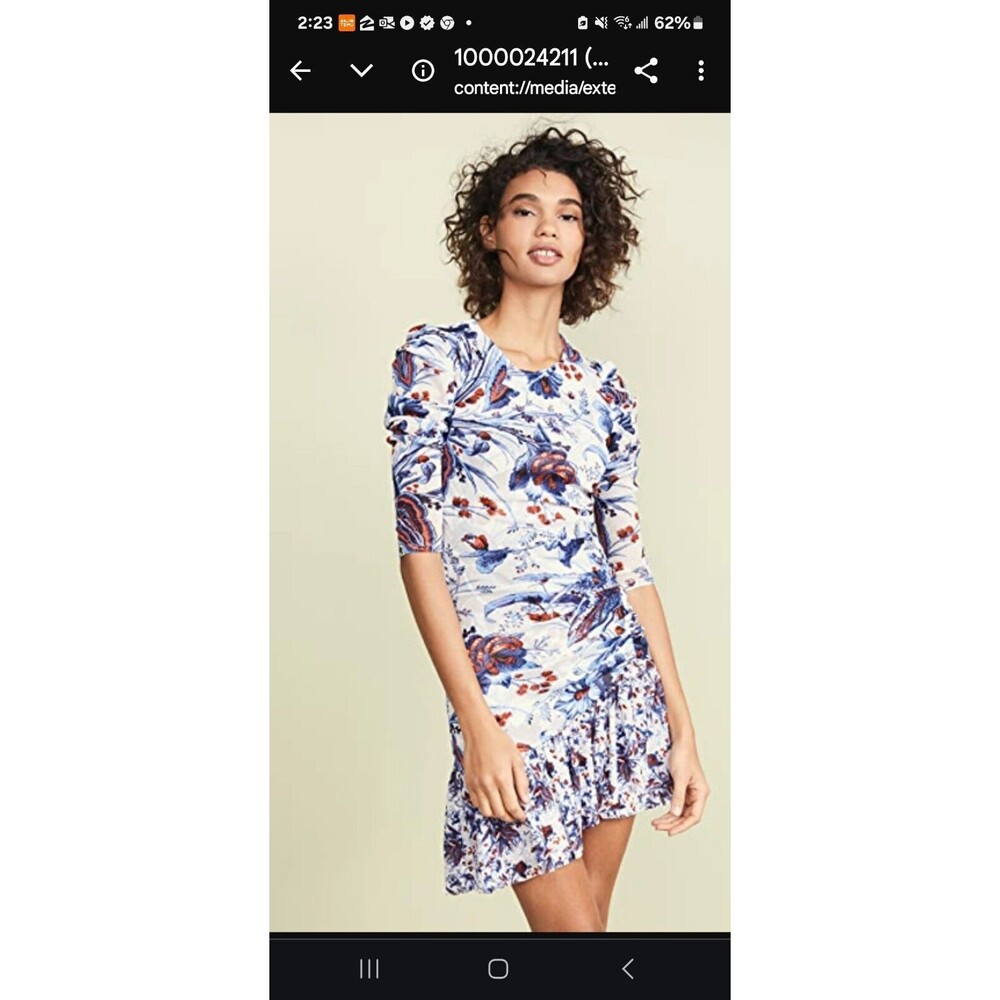 Diane Von Furstenberg White Blue Floral Midi Dress